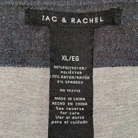 ZAC & RACHEL pull on stretchy high rise office pants faux pockets NEW size XL - Picture 3 of 7